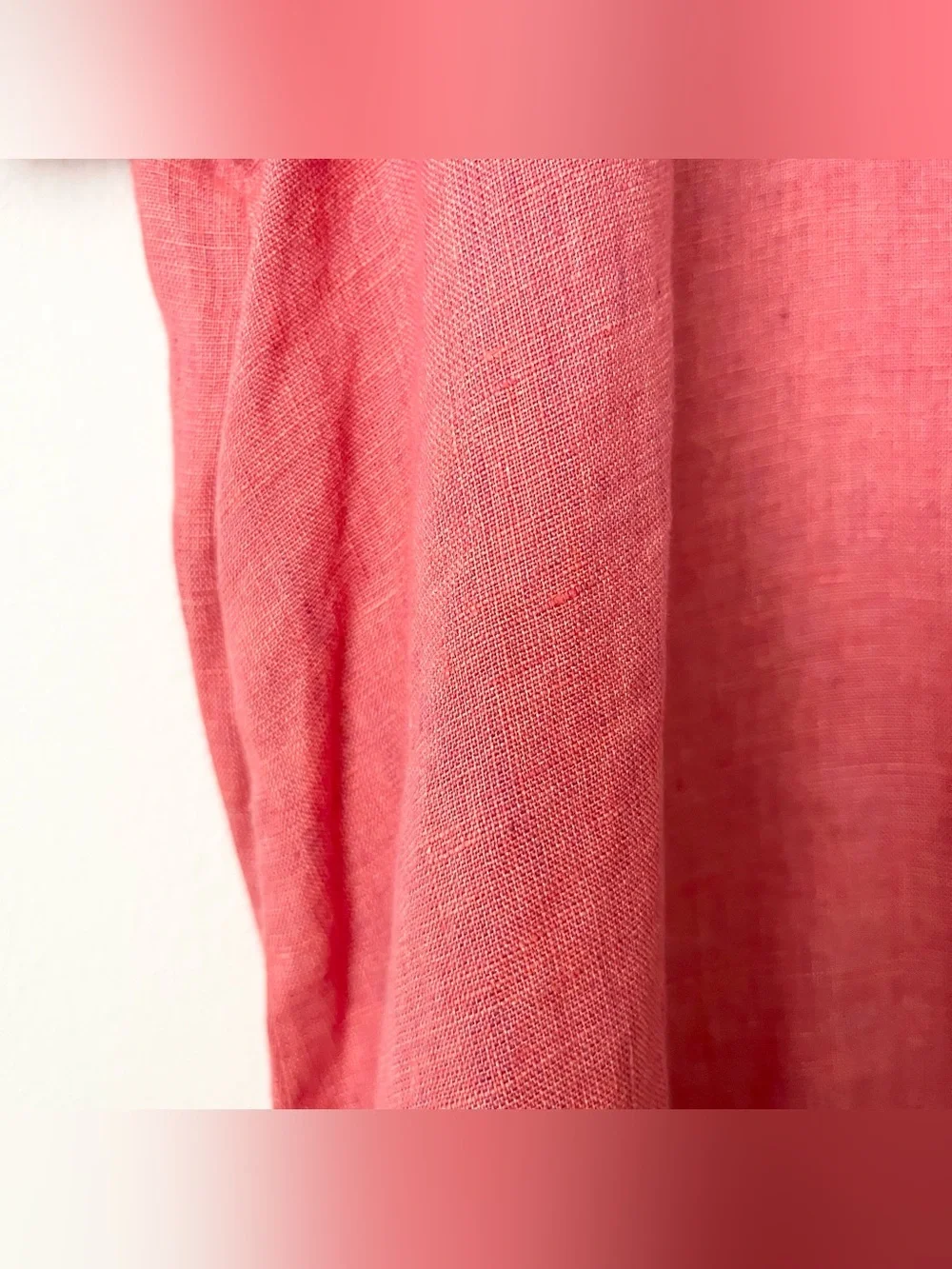 FLAX Women's 100% Linen Tunic Top Shirt Size L Pink Salmon Button Back Summer - Picture 5 of 6